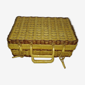 Vintage wicker briefcase