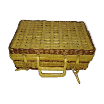 Vintage wicker briefcase