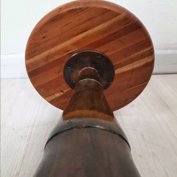 Pair of industrial stools foot in copper metal