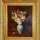 Tableau Huile Sur Toile Nature Morte Aux Fleurs , Aimé Perret (1846-1927)