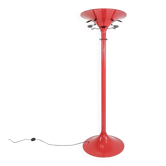 Bright red vintage coat rack - floor lamp by BBPR for Kartell, 1970s