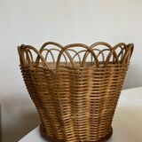 Cache pot en osier 1960