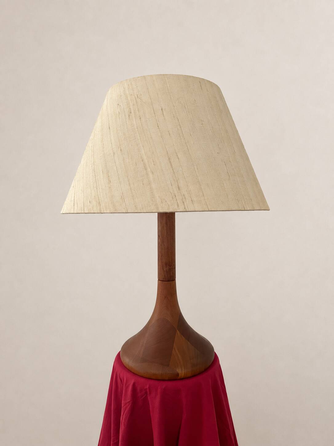 Large teak table lamp for Kirk.