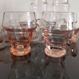 Set of 10 vintage pink glasses