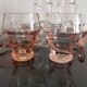 Lot de  10 verres rose vintage