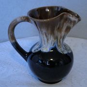 Blue, grey and brown flame stoneware jug