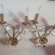 Pair of golden wall lights with vintage glass tassels