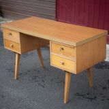 German 60s office in beech wood, compass feet