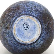 Blue speckled ceramic vase by Bernard Buffat, 1970s.