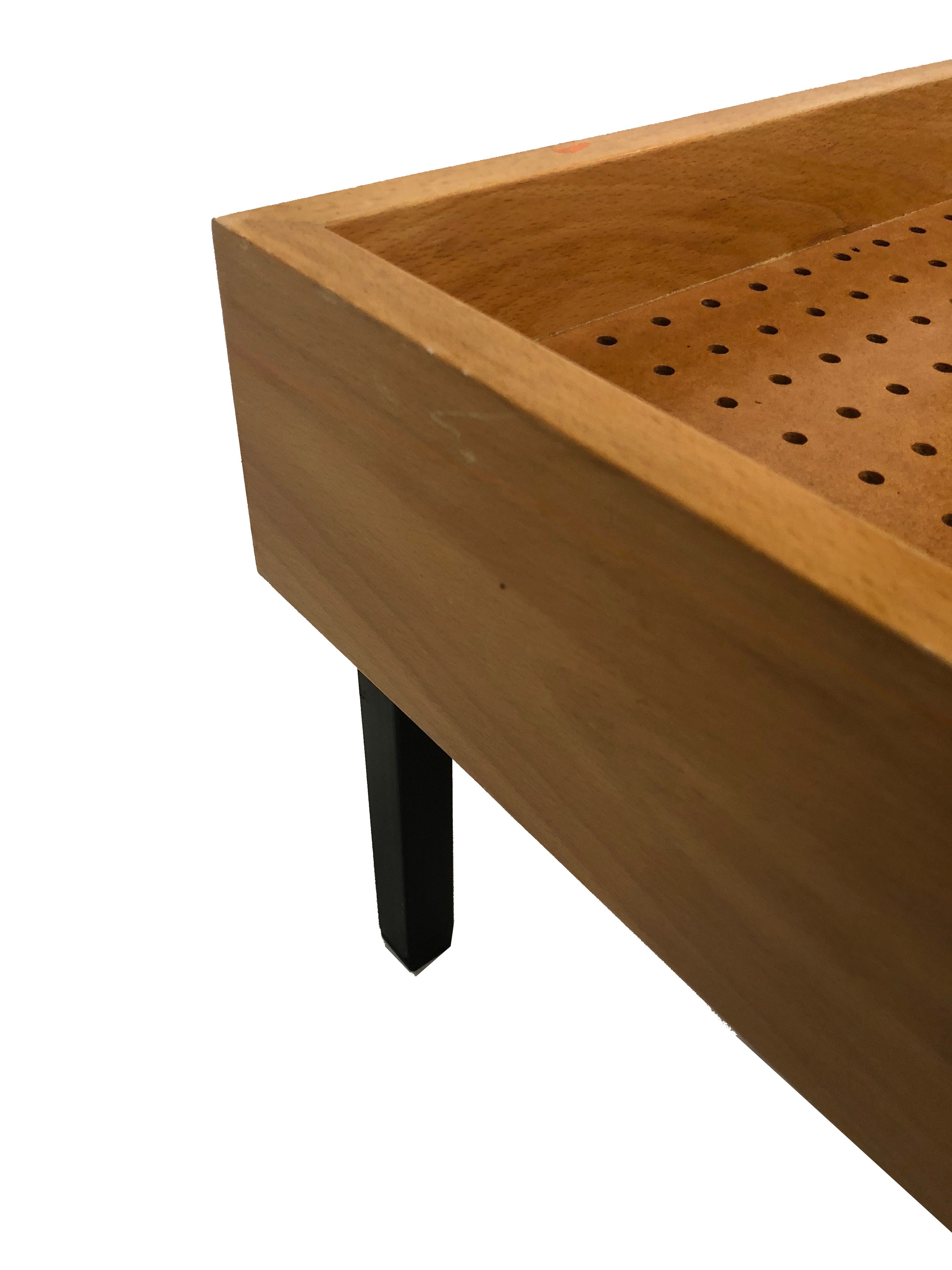 Lit d'appoint vintage en bouleau design métal années 60