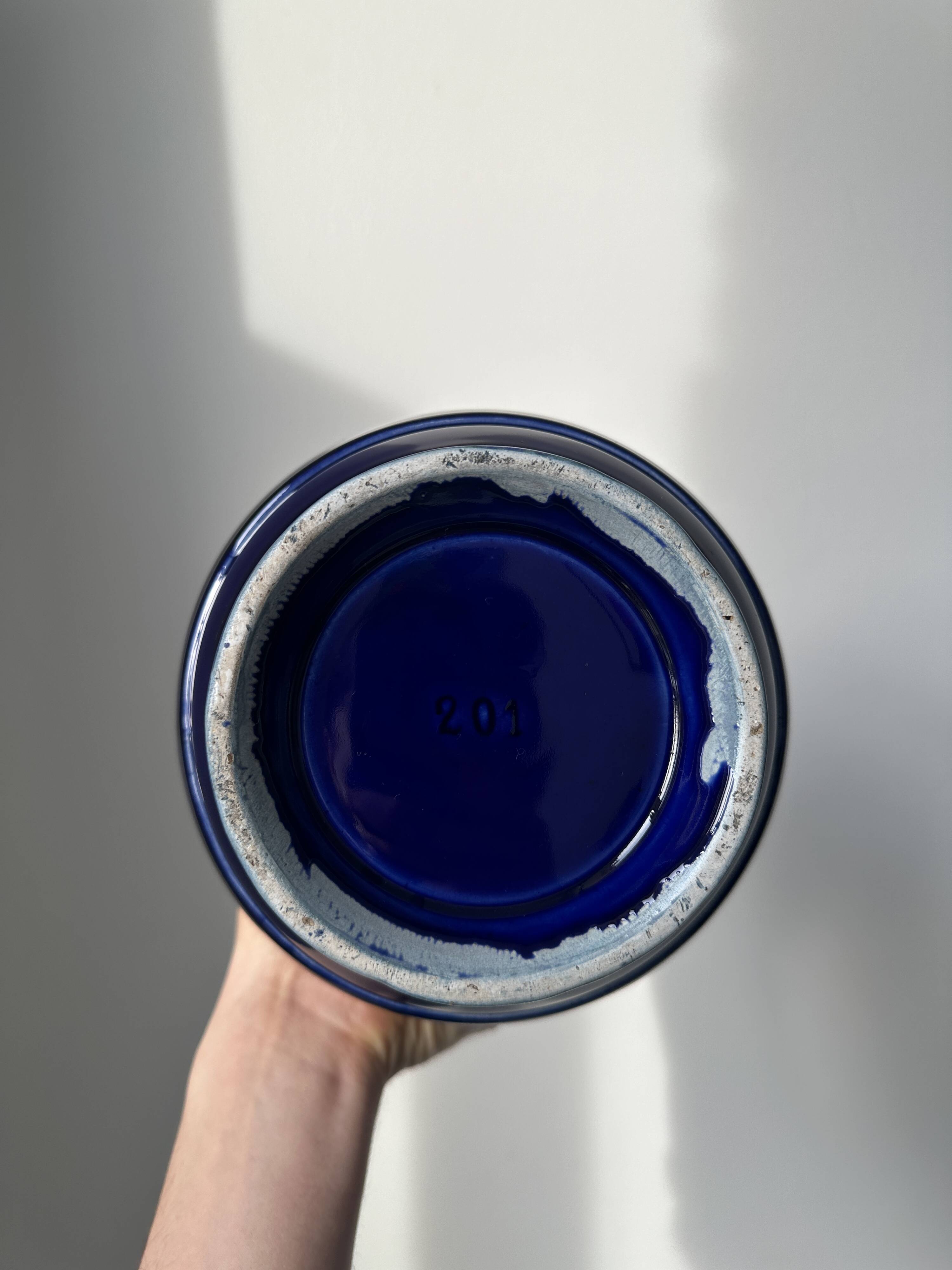 Royal blue vase with gold edging