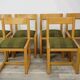 Set of 6 modernist chairs in wood and fabric from the 60s