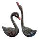 Pair brass swans