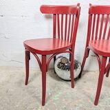 Pair of curved wooden bistro chairs