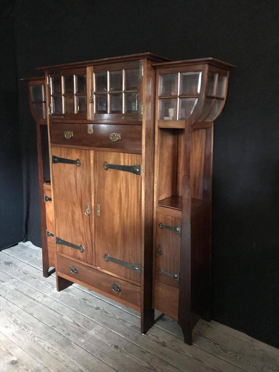 Art Nouveau mahogany display cabinet
