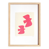 Peinture oiseaux -rose fluo- signée Eawy