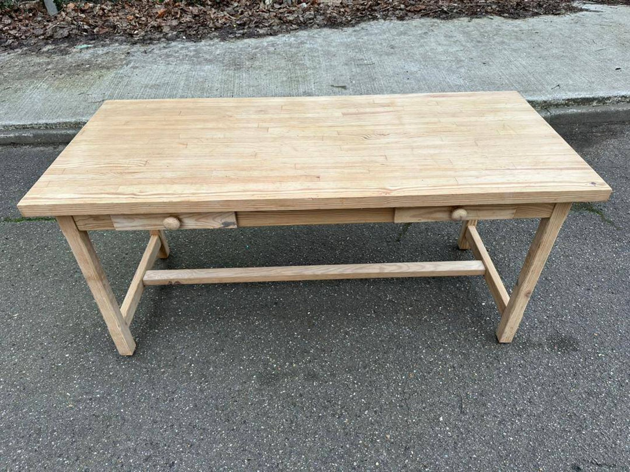 Renovated farmhouse dining table in solid wood 160cm XXth century