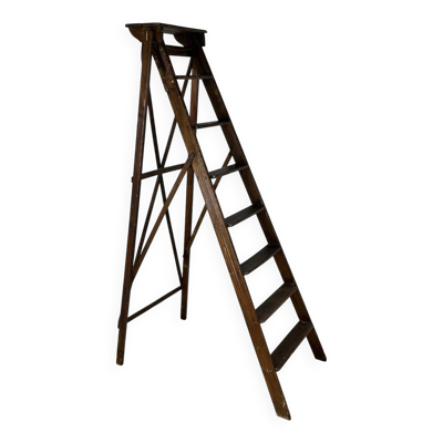 Grand escabeau de peintre en bois, patiné, XXème siècle