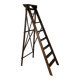 Large wooden painter's step ladder, patinated, 20th century