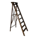 Large wooden painter's step ladder, patinated, 20th century