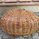 Large woven wicker log basket with handle – Rustic decor / Antique shop