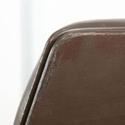 Chaise pivotante en cuir marron italien du milieu du siècle
