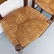 Set of 4 vintage brutalist chairs in wood and straw from the 60s