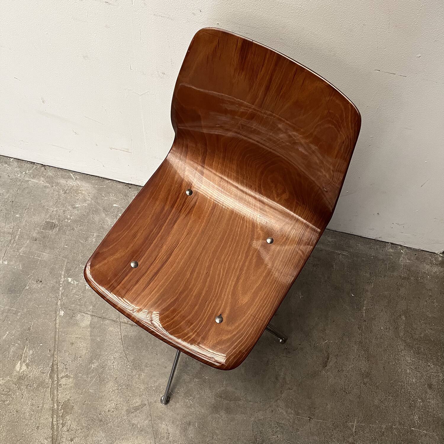 Vintage Scandinavian curved wood chair