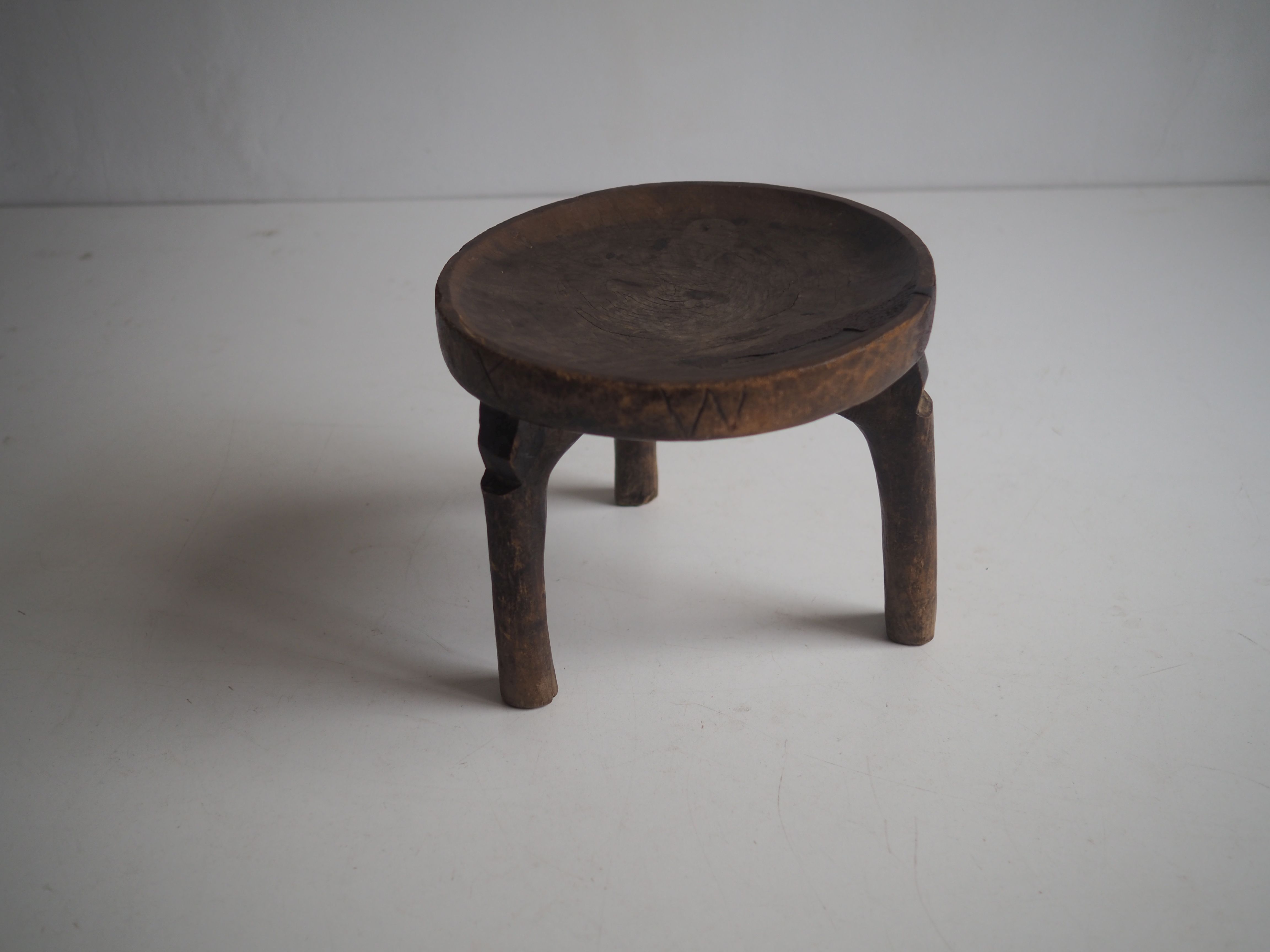 Wa-Hehe tribal carved tripod stool, Tanzania 1950s