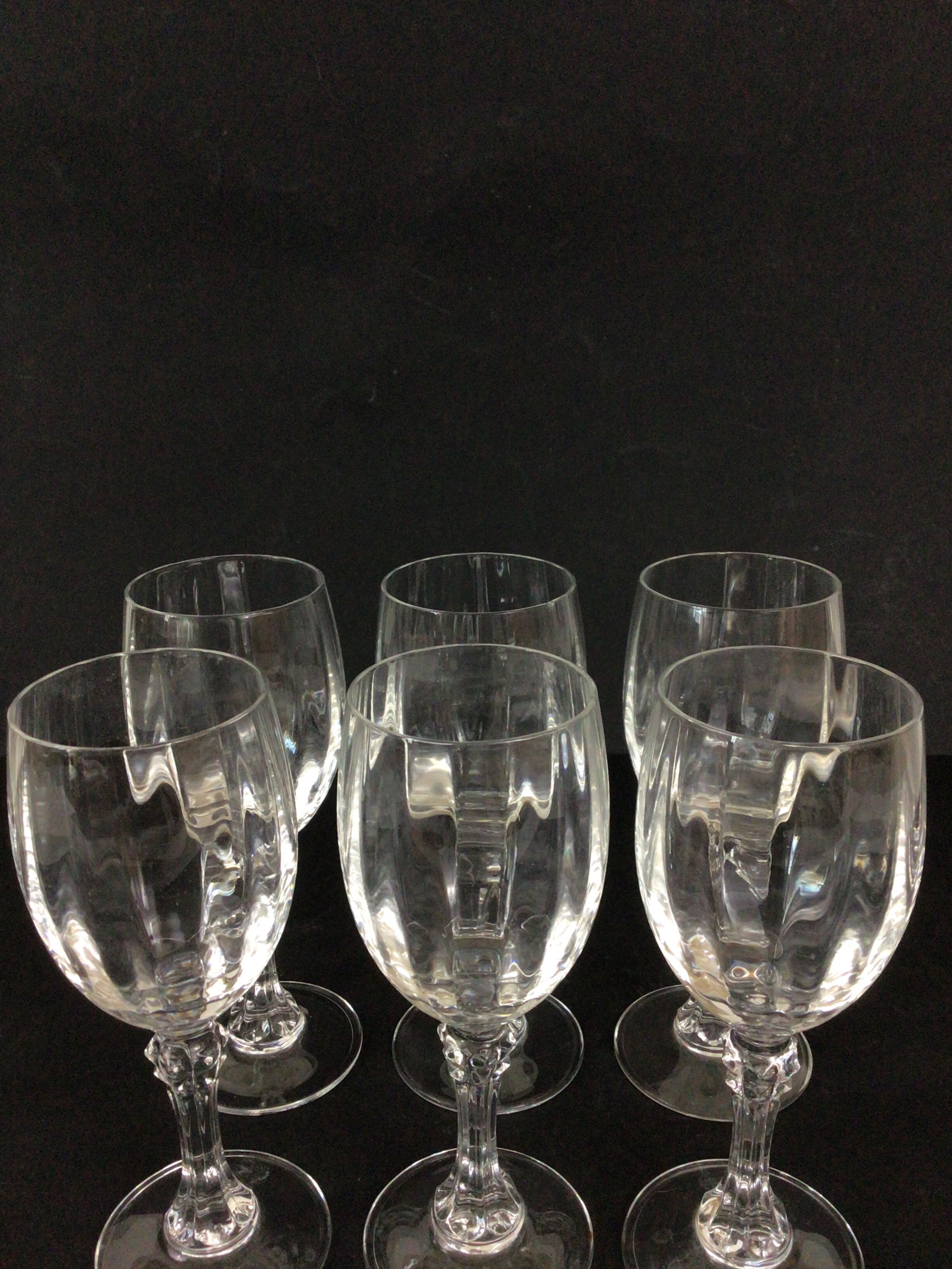 Set of 6 crystal wine glasses