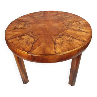 Renovated art deco round, extentable dining table