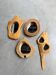 Set de 4 miroirs organiques brutalistes en bois années 50