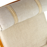 Easy lounge chair in modern curved wood fabric