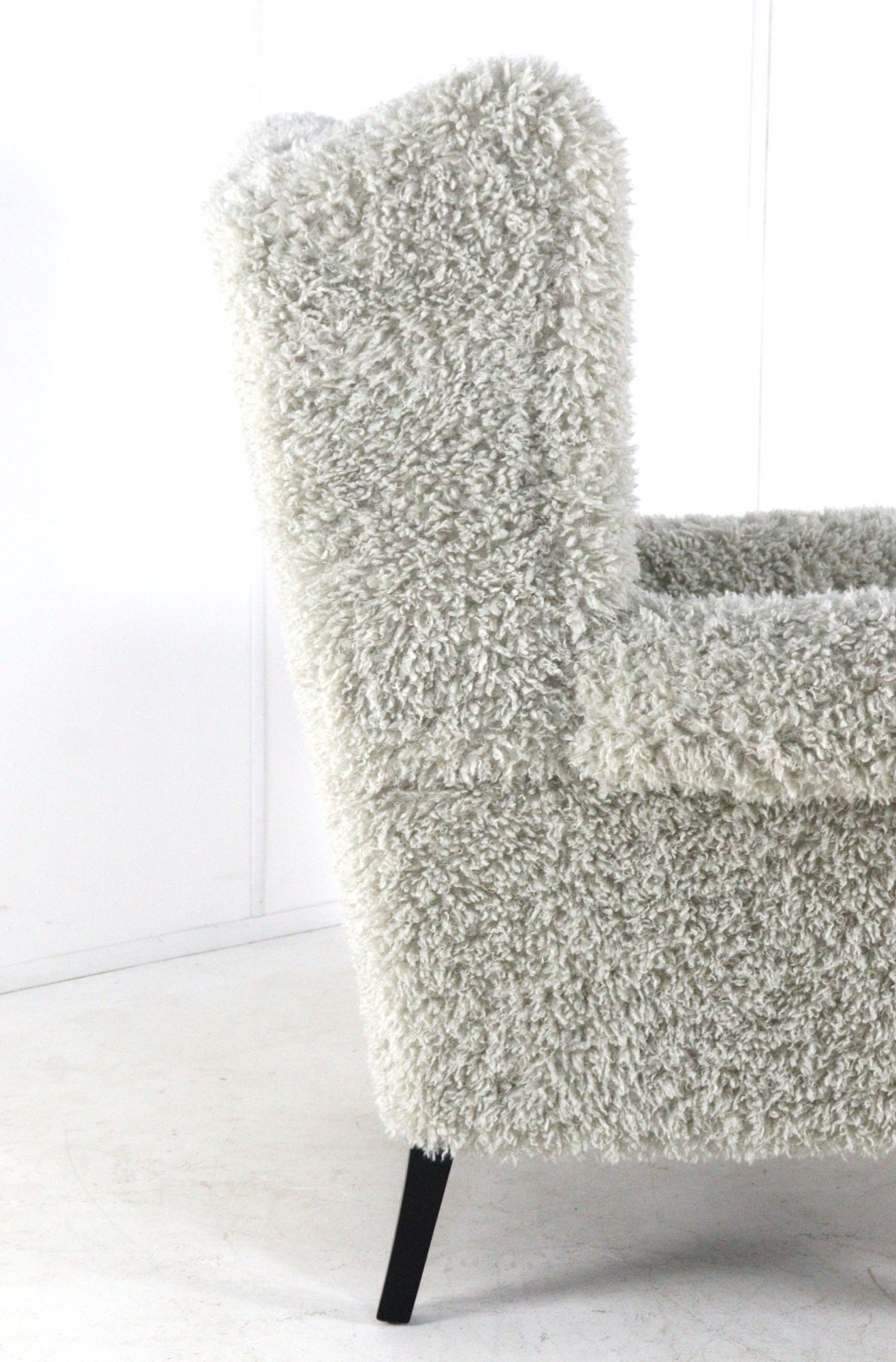 Armchair chair hairy Doodle retro fully restored - new upholstery