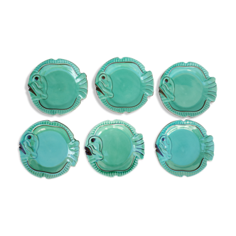 Six Vallauris ceramic plates, by Georges Huger