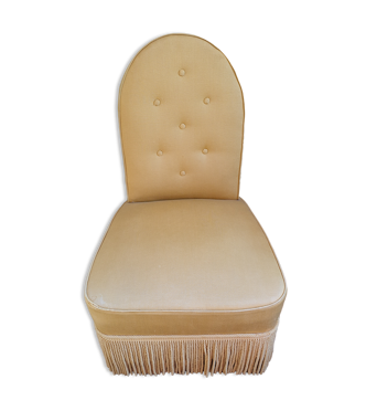Fauteuil crapaud jaune doré
