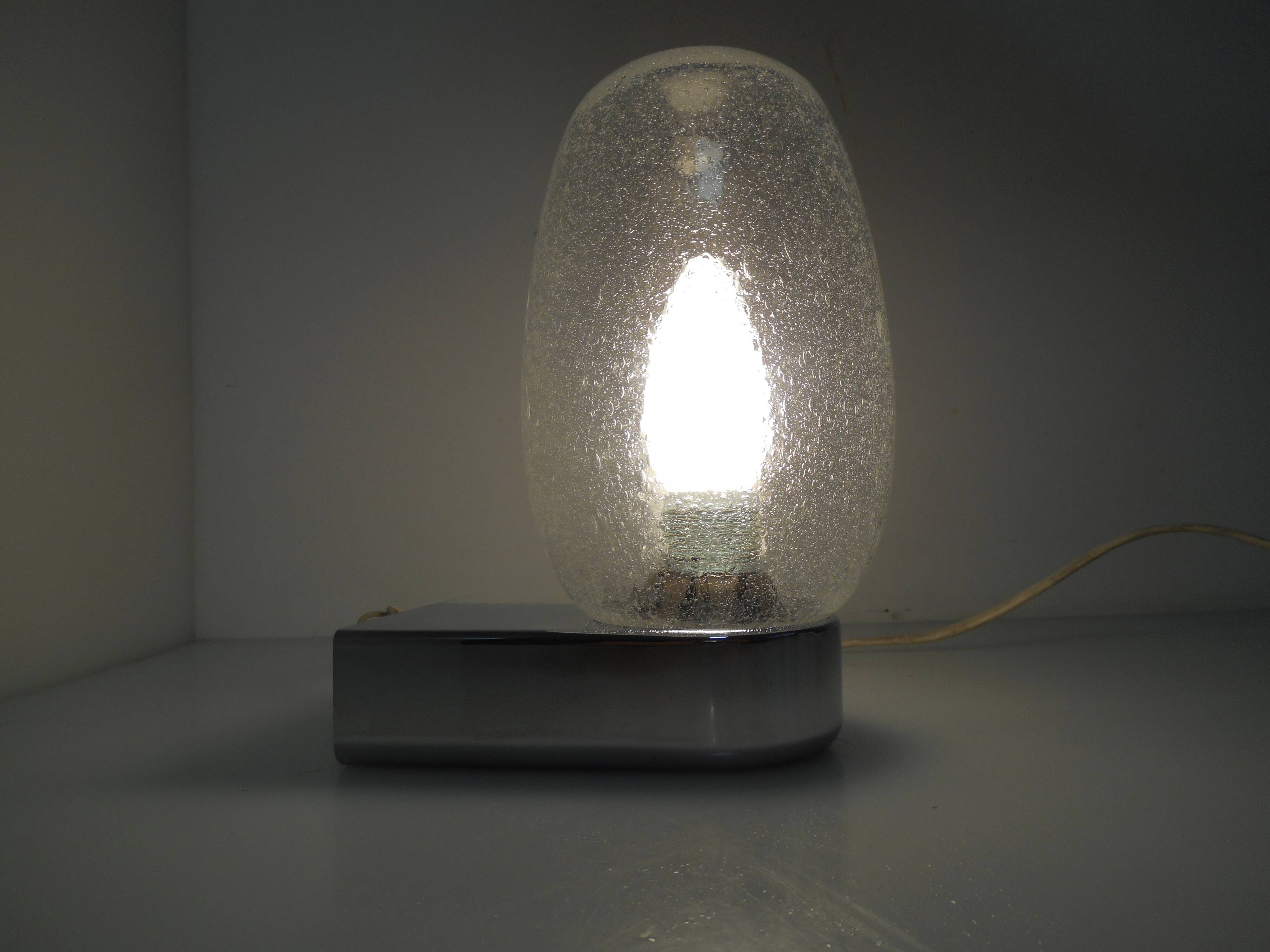 Vintage chrome and bubble glass wall lamp