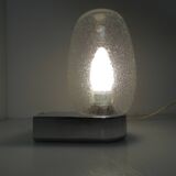 Vintage chrome and bubble glass wall lamp