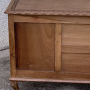 Commode vintage basse Padouk Massif sculpté 1950