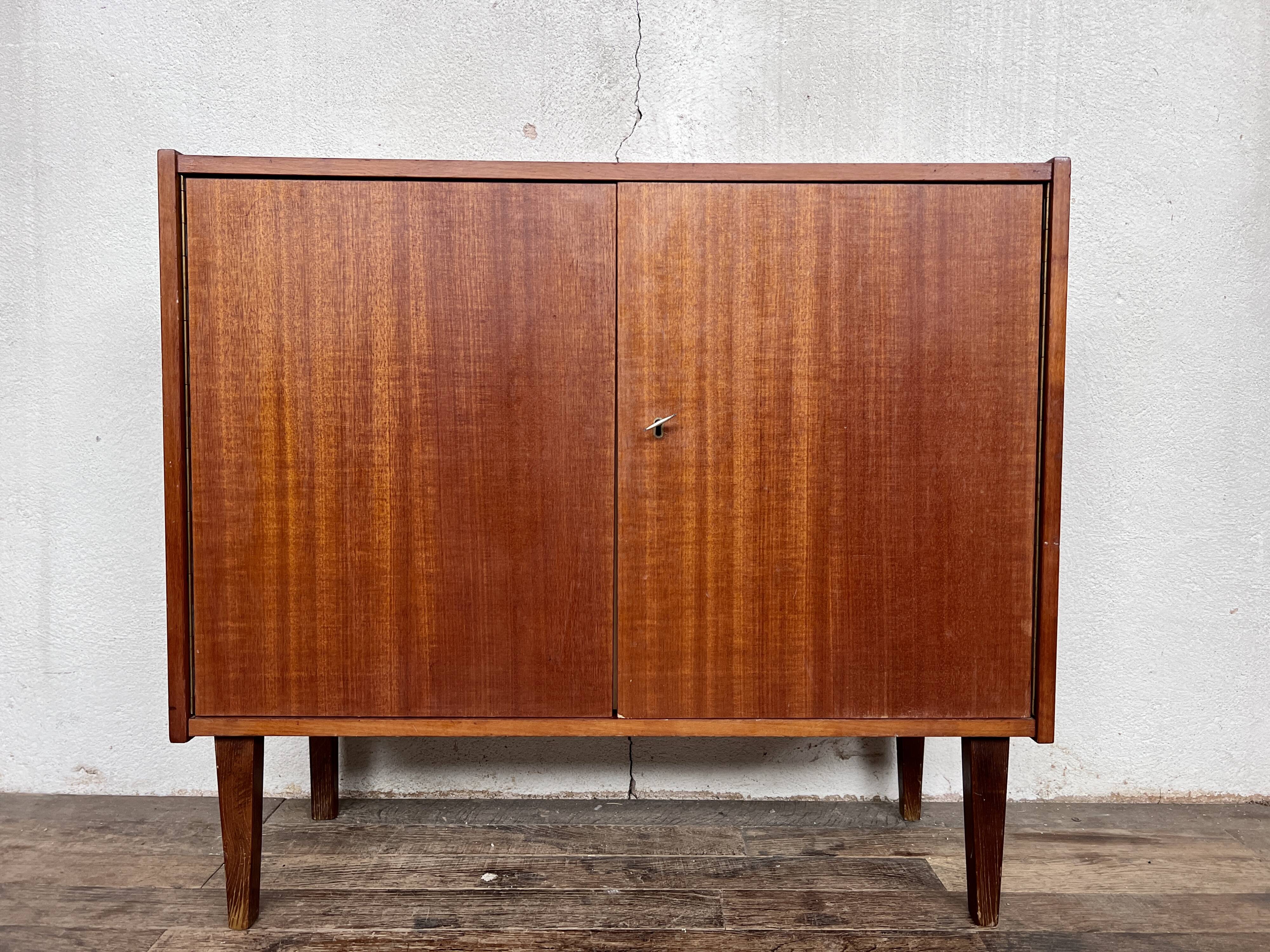 Buffet two vintage teak doors 1960