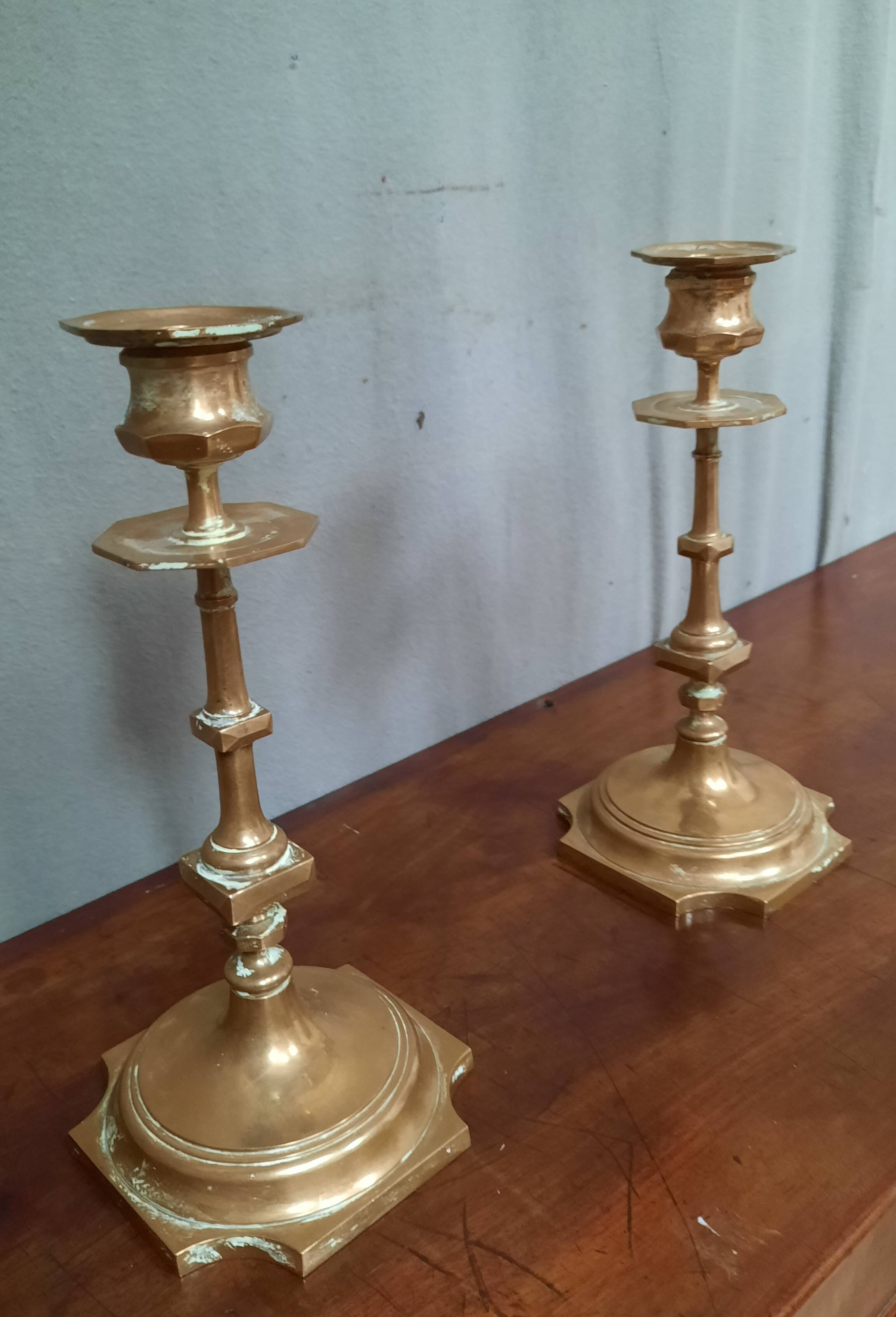 Pair of eighteenth century candlesticks