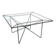 Vintage coffee table in steel and wire and glass  1970