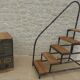 Real industrial furniture two drawers brand RONEO metal mobiler Paris -Lilas