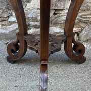 Colonial style pedestal table Indochina Asia vintage 1930s carved wood
