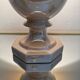 Beige glazed ceramic lamp from the 80s