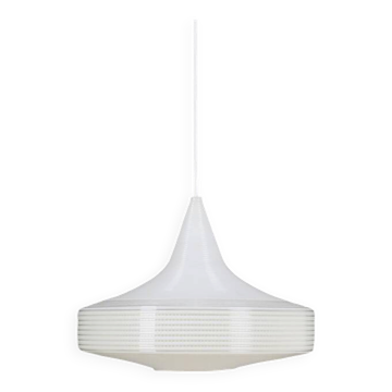 Lampe suspendue Rotaflex / Attribuée à John et Sylvia Reid / Teck / Design moderne du milieu du siècle / Années 1960