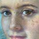 Painting "Young girl with pendant"" Pastel signed J. Macé around 1940 + frame