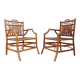 Pair of Asian style bamboo armchairs - France circa 1962