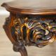 Vintage Brown Coffee Table with Carved Apron, 1940s