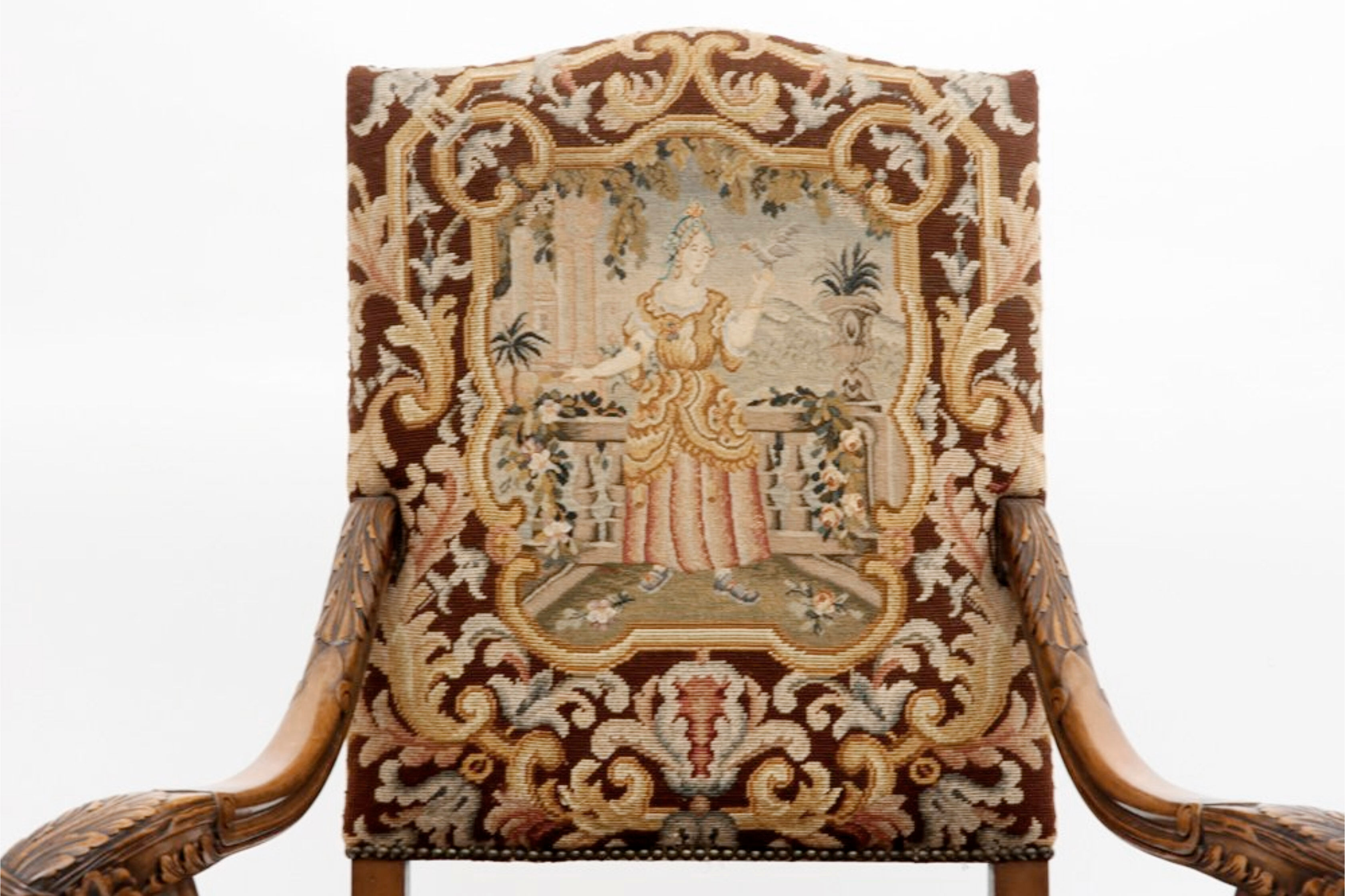 Armchair with high back called Dutch style neo-Louis XIII